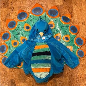 Vibrant Peacock Costume for Kids - Blue and Orange